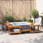 vidaXL Kvadratisk Utomhus Bubbelbad Inhägnad Brun 230 x 230 cm