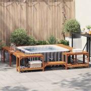 vidaXL Bubbelbad Omgivning Brun 250 x 250 cm massivt akacia
