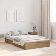 vidaXL Förvaringssängram Artisan Ek 120 x 190 cm Konstruerat trä