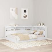 vidaXL Förvaringshuvudgavel med hylla Vit 207,5 x 137,5 x 76,5 cm