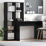 vidaXL Skrivbord Svart ek 138.5 x 55 x 143 cm Konstruerat trä