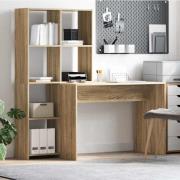 vidaXL Skrivbord Sonoma ek 138.5 x 55 x 143 cm Konstruerat trä