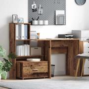 vidaXL Skrivbord Gammalt trä 131.5 x 50 x 106.5 cm Konstruerat trä