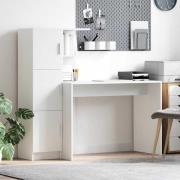 vidaXL Skrivbord med förvaring med hylla 2 pcs Vit 102 x 50 x 124 cm