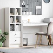 vidaXL Skrivbord med förvaring med låda 2 pcs Vit 100 x 40 x 76 cm