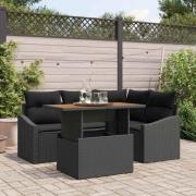 vidaXL Trädgårdsmöbelset med kudde Svart och Brunt 100 x 55 x 73 cm