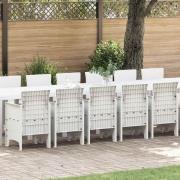 vidaXL Trädgårdsmöbelset 17 pcs Vit Polt rotting