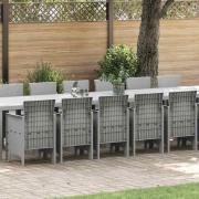 vidaXL Trädgårdsmöbelset 17 pcs Ljusgrå Polt rotting