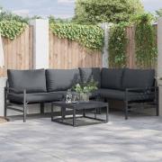 vidaXL Trädgårdsoffset 4 pcs Antracit Stål