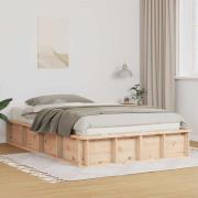 vidaXL Sängram Brun 120 x 190 cm Massiv furu