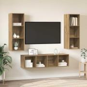 vidaXL TV-bänkset 3 pcs artisan ek 37 x 37 x 142.5 cm Konstruerat trä