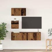 vidaXL TV-bänkset 4 pcs Gammalt trä 60 x 30 x 30 cm Konstruerat trä