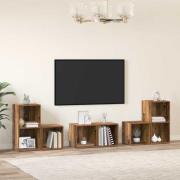 vidaXL TV-bänkset 6 pcs Gammalt trä 37 x 35 x 72 cm Konstruerat trä