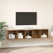 vidaXL TV-bänkset 2 pcs Gammalt trä 37 x 37 x 142.5 cm Konstruerat trä