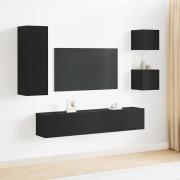 vidaXL Tv Skåpset 5 pcs Svart ek 160 x 30 x 30.5 cm Konstruerat trä