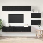 vidaXL TV-bänkset 8 pcs Svart ek 60 x 30 x 30 cm Konstruerat trä