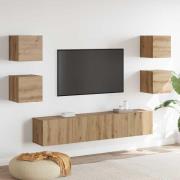 vidaXL TV-skåp 6 pcs Brun 160 x 30 x 30 cm Konstruerat trä