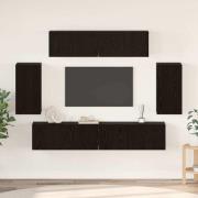 vidaXL TV-bänkset 6 pcs Svart ek 80 x 30 x 30 cm Konstruerat trä