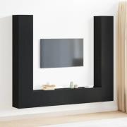 vidaXL TV-skåp 6 pcs Svart 80 x 30 x 30 cm Konstruerat trä
