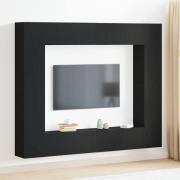 vidaXL TV-bänkset Väggmonterad Svart Konstruerat trä