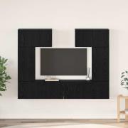 vidaXL TV-bänkset 6 pcs Svart ek 80 x 30 x 30 cm Konstruerat trä