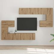 vidaXL TV-bänkset Väggmonterad 8 pcs artisan ek