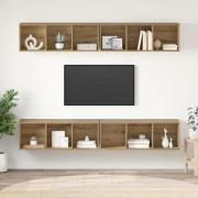 vidaXL Vägg TV Skåp 4 pcs artisan ek 37 x 37 x 107.5 cm Träkomposit