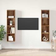 vidaXL TV-bänkset 2 pcs Brun 37 x 37 x 142,5 cm Konstruerat trä