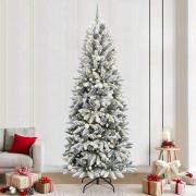 vidaXL Konstgjord julgran with Decorative String Lights Vit 240 cm PVC