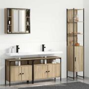 vidaXL Badrumsmöbelset med hylla 4 pcs Sonoma ek 33 x 33 x 185.5 cm