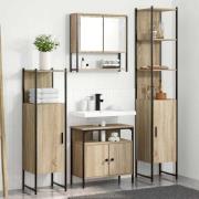 vidaXL Badrumsmöbelset med hylla 4 pcs Sonoma ek 33 x 33 x 185.5 cm