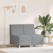vidaXL Modulsofa utan armstöd 2 pcs Ljusgrå 55 x 74 x 82 cm tyg