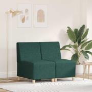 vidaXL Modulsofa utan armstöd 2 pcs Mörkgrön 55 x 74 x 82 cm tyg
