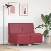 vidaXL Modulsofa utan armstöd 2 pcs Vinröd 55 x 74 x 82 cm Konstläder