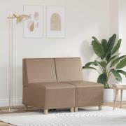 vidaXL Modulsofa utan armstöd 2 pcs Cappuccino 55 x 74 x 82 cm