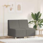 vidaXL Modulsofa utan armstöd 2 pcs Ljusgrå 55 x 74 x 82 cm Mockatyg