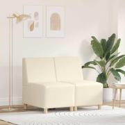 vidaXL Modulsofa utan armstöd 2 pcs Kräm 55 x 74 x 82 cm Mockatyg