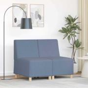 vidaXL Modulsofa utan armstöd 2 pcs Blå 55 x 74 x 82 cm Mockatyg