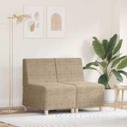 vidaXL Modulsofa utan armstöd 2 pcs Ljusgrå 55 x 74 x 82 cm