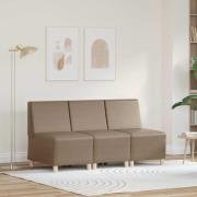 vidaXL Modulsofa utan armstöd 3 pcs Cappuccino 55 x 74 x 82 cm