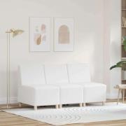 vidaXL Modulsofa utan armstöd 3 pcs Vit 55 x 74 x 82 cm Konstläder