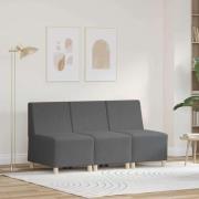 vidaXL Modulsofa utan armstöd 3 pcs Mörkgrå 55 x 74 x 82 cm Mockatyg