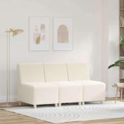 vidaXL Modulsofa utan armstöd 3 pcs Kräm 55 x 74 x 82 cm