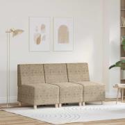 vidaXL Modulsofa utan armstöd 3 pcs Ljusgrå 55 x 74 x 82 cm