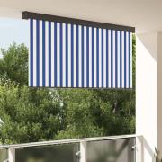 vidaXL Utomhus rullgardin Striped Manuell Blå och vit 200 x 250 cm tyg