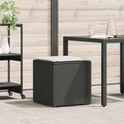 vidaXL Kuddbox med lagring Svart 50 x 50 x 50 cm konstrotting