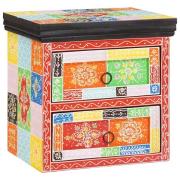 vidaXL Nattduksbord med låda 2 pcs Flerfärgsdesign 40 x 30 x 40 cm