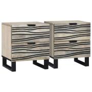 vidaXL Nattduksbord med låda 2 pcs Vit och svart 40 x 33 x 46 cm