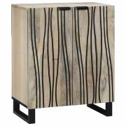 vidaXL Sideboard Vit 60 x 33.5 x 75 cm Massivt Mangoträ