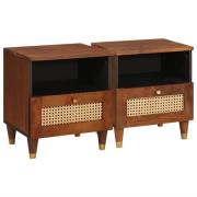 vidaXL Sängbord med låda 2 pcs 40 x 33 x 46 cm